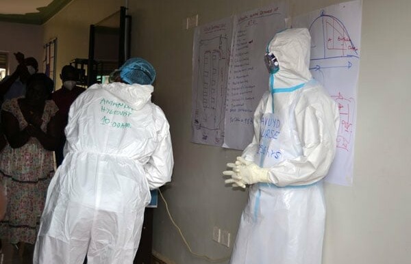 Ebola medical response teams undergo training at Mubende regional referral hospital in Mubende District on October 8, 2022. [Photo: Dan Wandera]