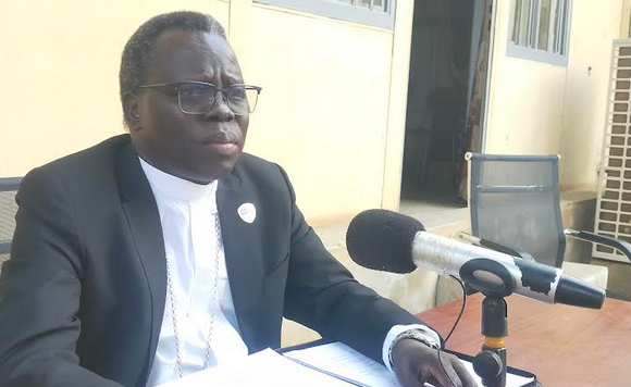 Archbishop Stephen Ameyu addressed the press on Monday. (Photo: Radio Tamazuj)