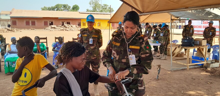 Wau residents receiving free treatment and medicine at a medical camp by UNMISS Bangladesh battalion on 13 March 2023. [Photo: Radio Tamazuj]