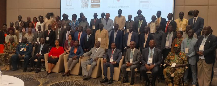 Government officials and health partners at the launch of the coordination mechanism. (Photo: Radio Tamazuj)