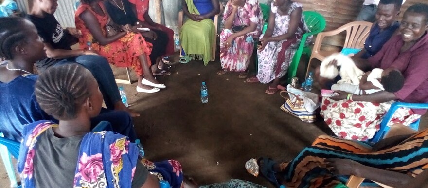 Women discussing sanitation matters in Gumbo-Sherikat area of Juba County, Central Equatoria State. [Photo: Radio Tamazuj]
