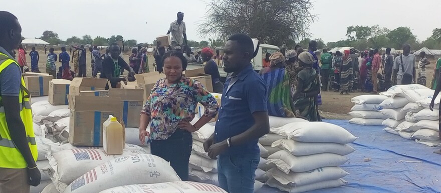 World Food Programme(WFP) with its partner carrying out a General Food Distribution in Pibor centre, on 20th April 2023. @WFP