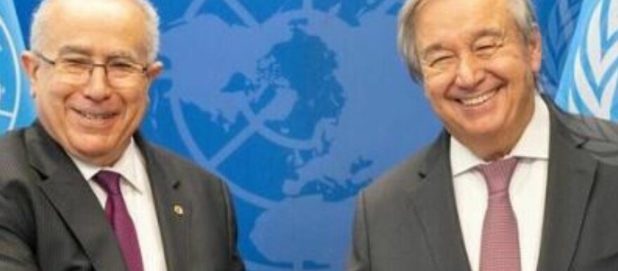 UN Secretary-General Antonio Guterres (L) and Ramtane Lamamra of Algeria (R). (UN photo)