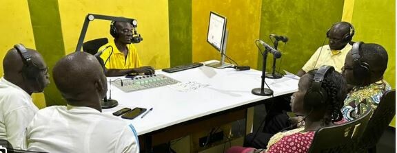 A presenter moderates a program at Iyete FM in Morobo County in Central Equatoria State. (File photo)