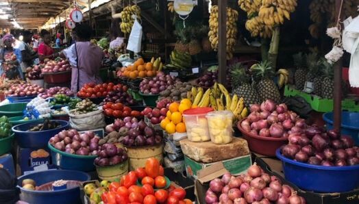 Vegetable and fruit stalls in Juba's Konyokonyo Market. (Courtesy photo)