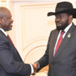 FVP Machar and President Kiir. (File photo)