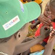 A child is vaccinated against measles at a vaccination center in Bor, Jonglei State on March 11, 2023. (Credit: Citizen P Thon Aleu)