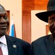 First Vice President Riek Machar with President Salva Kiir at the State House in Juba on February 22, 2020. PHOTO | AFP