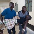 A patient being carried at Juba Teaching Hospital. (Courtesy photo)
