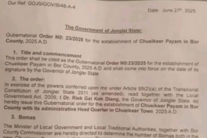 Bor’s new Chueikeer Payam draws mixed reactions amid unresolved conflict