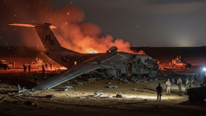 Military aircraft crashes in Port Sudan, killing all crew onboard