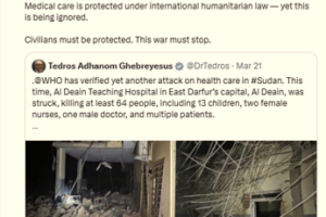 UN condemns bombing of hospital in East Darfur