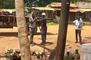 YECO begins installing power poles in Yei