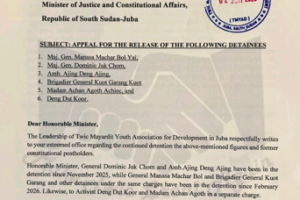 Twic Youth Association appeals for release of detainees